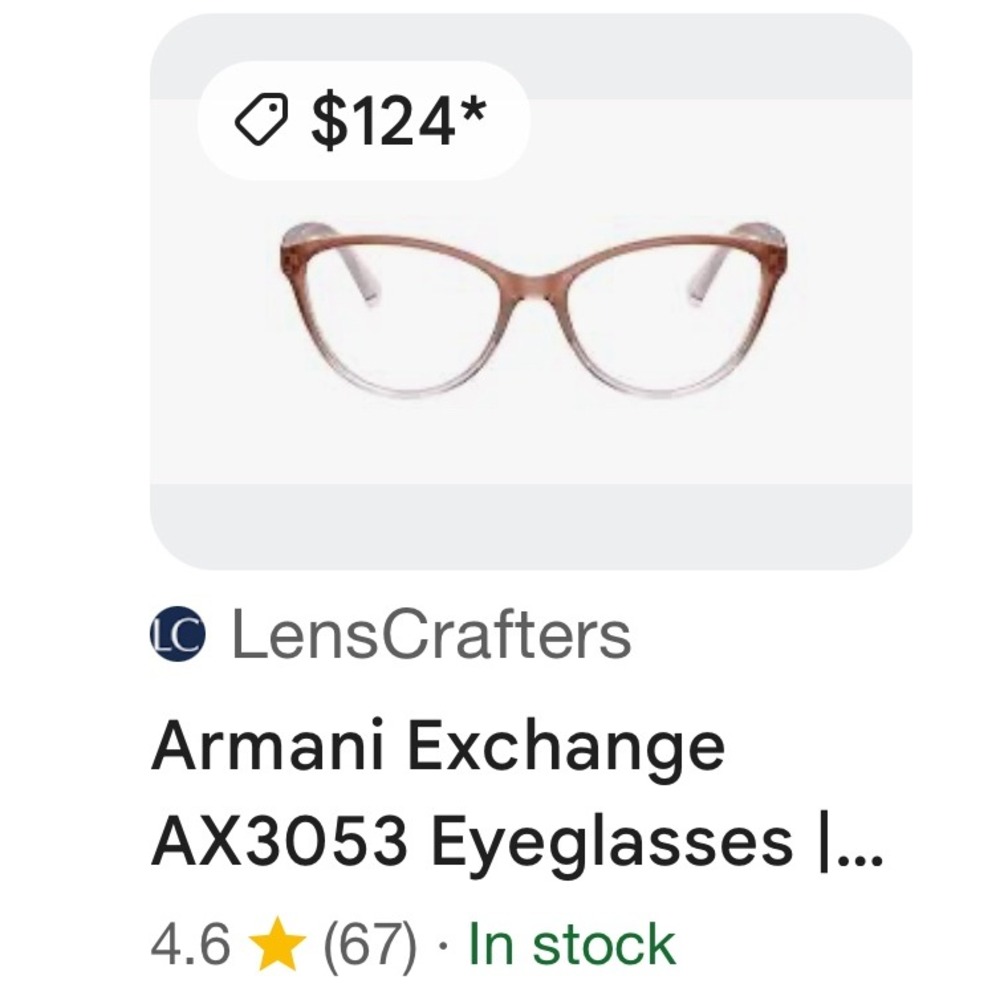 Armani Exchange Frames of Life Cat Eye Eyeglasses Designer Glasses 53-16-140 - Picture 8 of 8